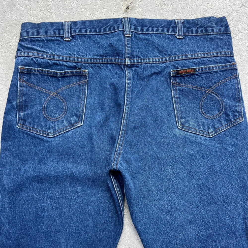 VTG Saddle King Jeans 38x30(36x28.5) Blue Denim Western Cowboy Talon Zipper USA - Picture 10 of 16